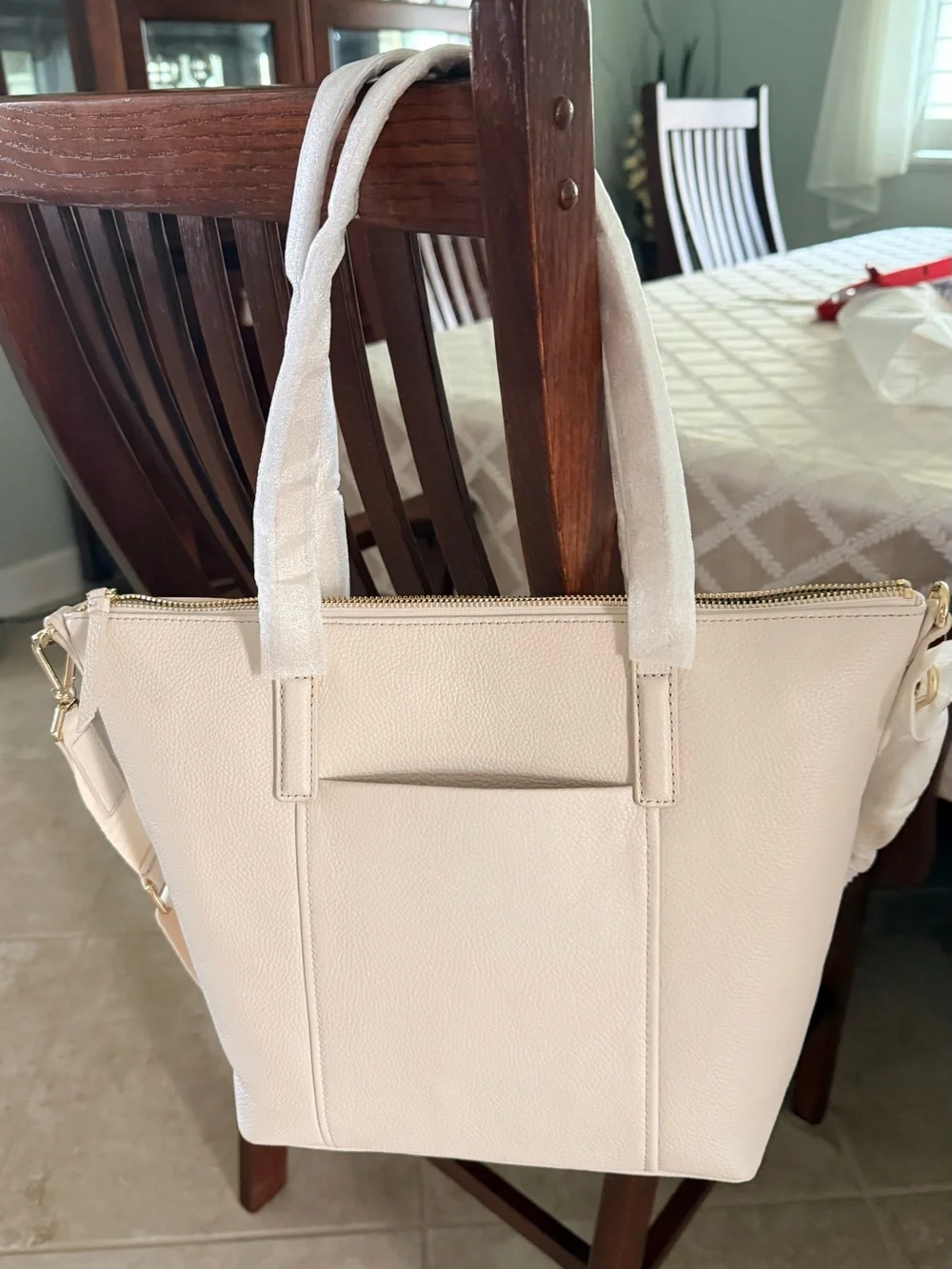 Vera Bradley Charlie Leather  Shoulder Bag -Coconut White-NWT